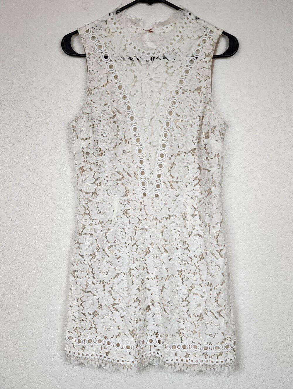 Free People × Saylor $210 White Lace Mini Size Large Dress